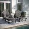 Merrick Lane Gaylord Set of 2 Adjustable Adirondack Loungers with Cup Holders- All-Weather Indoor/Outdoor HDPE Lounge Chairs